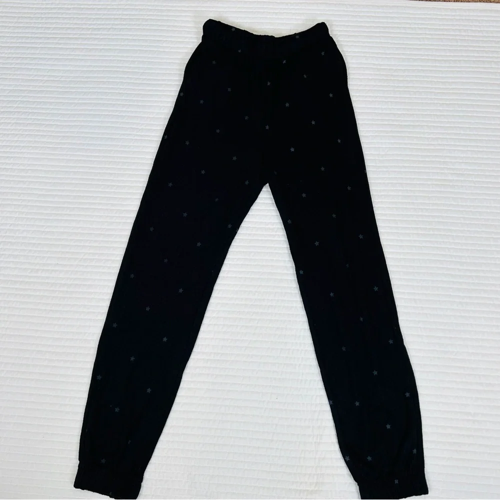 Gap Kids Girls Knit 2pc Matching Set Top Balloon Sleeve Jogger Pant Stars Black